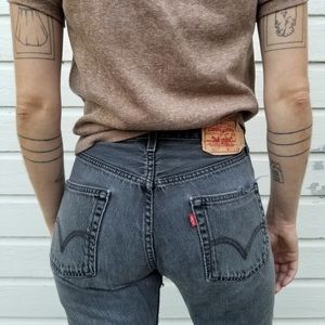 Levi's 501 xx jeans distressed faded black small